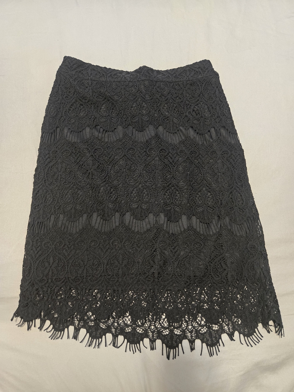Propaganda Classic Black Lined Lace Pencil Skirt XS
